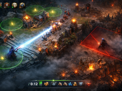 Dota 2 high ground defense setup with wave clear, vision control, and counter-initiation positioning