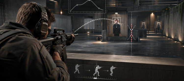 CS2 reaction time and aim consistency training scene with crosshair placement and first-shot accuracy focus