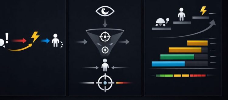 Dark UI infographic showing LoL flash dodge, skillshot accuracy, and combo practice drills