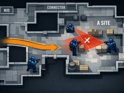 CS2 CT pistol round crossfire setup with rotator lane (2026 strategies guide)