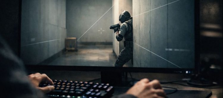 VALORANT shoulder peek practice with crosshair placement and timing