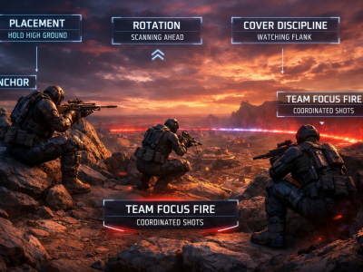Apex Legends ranked strategy scene showing team positioning, rotation, and placement-focused endgame play