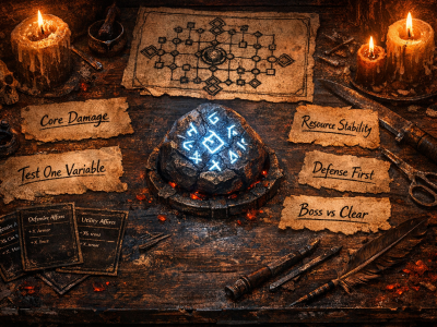 Diablo IV endgame coaching desk with glyph notes, affix planning, and build testing tools