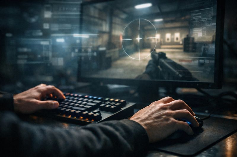 CS2 player practicing aim and recoil during a structured warm-up session