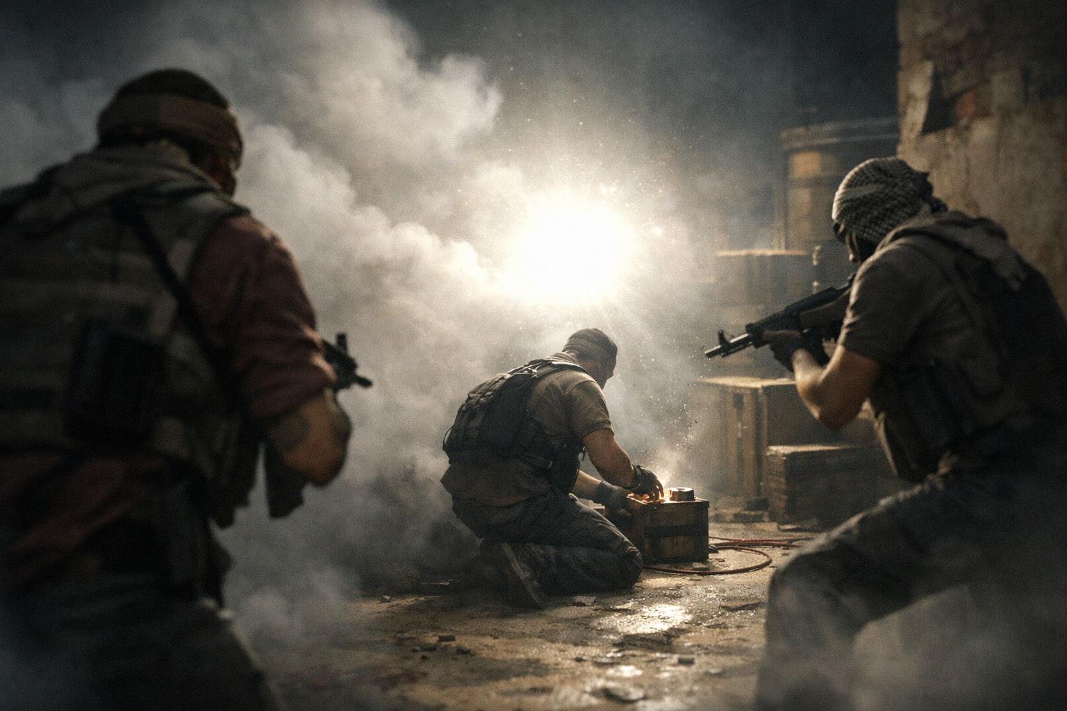 CS2 T pistol round execute with smoke, flash, and fast plant (early-round tactics)