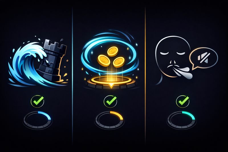 LoL coaching infographic with three panels: overextending, recall timing, tilt reset