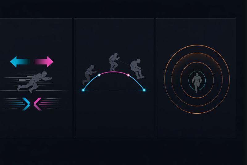 Valorant movement fundamentals infographic showing counter-strafe and bunny hop basics